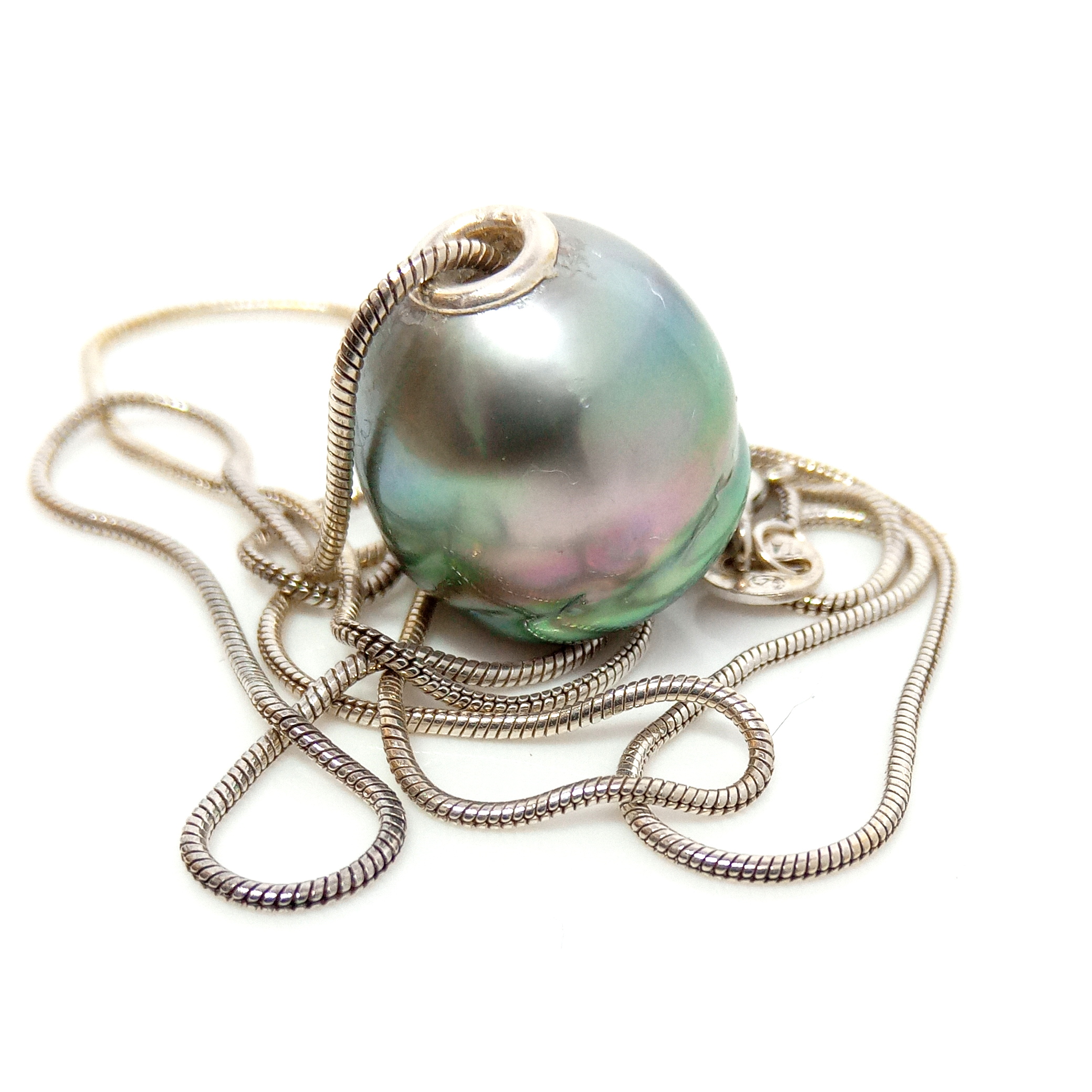 Silver Peacock Tahitian Floating Pearl